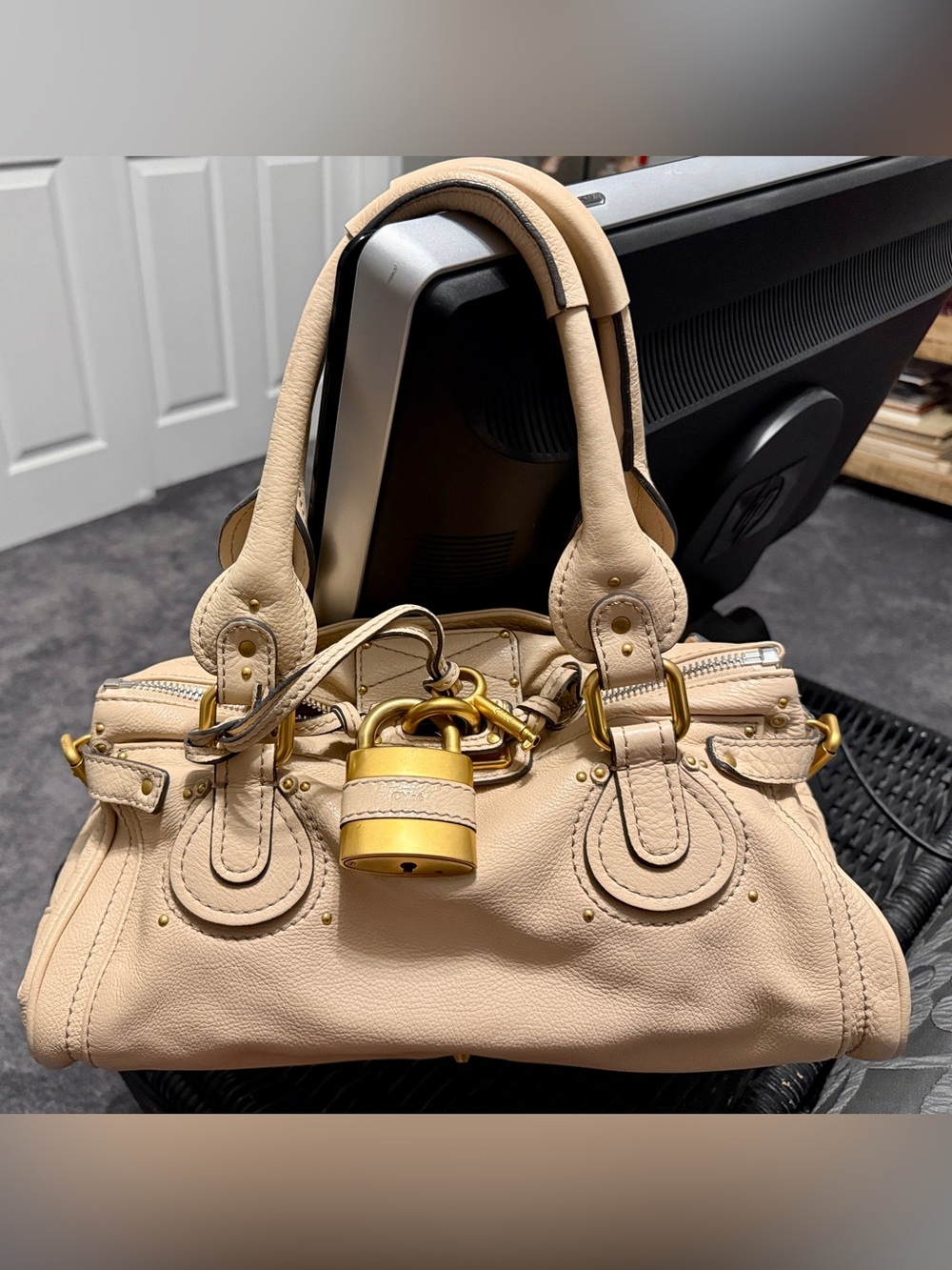 Chloe’ Medium Paddington Handbags. Pristine condition like new. Beige calfskin